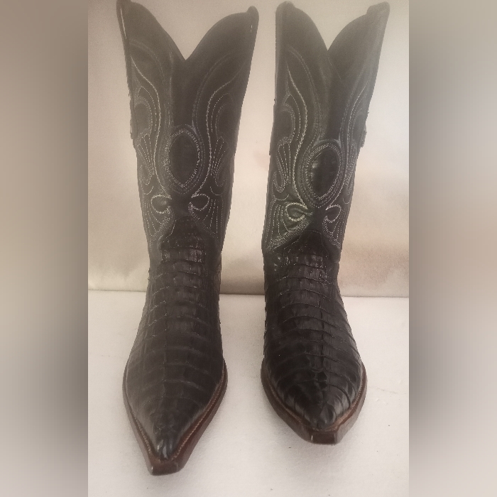 Men's Los Altos Genuine Crocodile Leather Cowboy Boots Size Mex-27-Usa-8.
